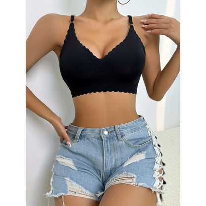 Scallop Trim Wireless Bra