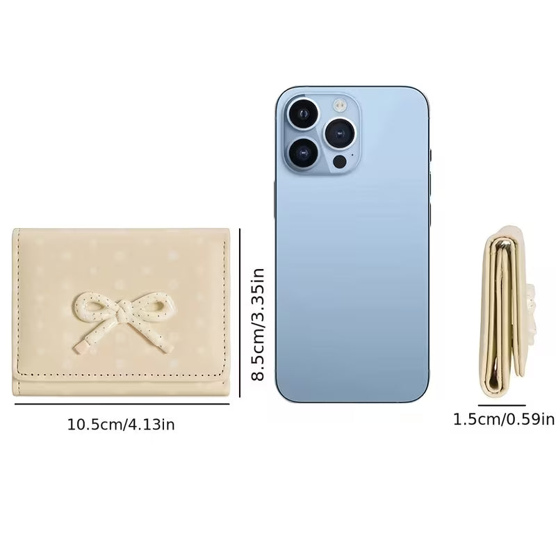 Cute Ribbon Polka Dot Mini Wallet