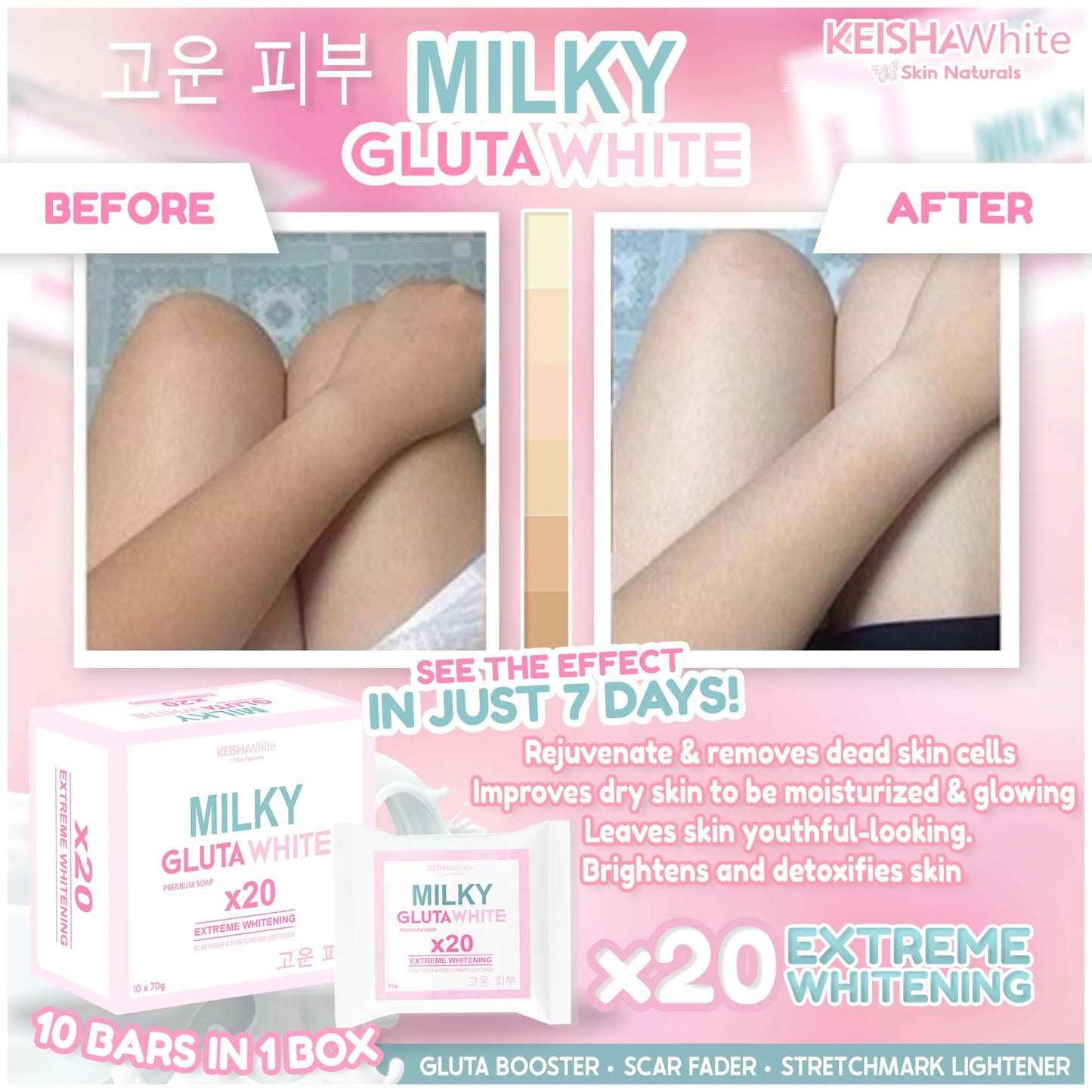 MILKY GLUTA WHITE SOAP X20 WHITENING