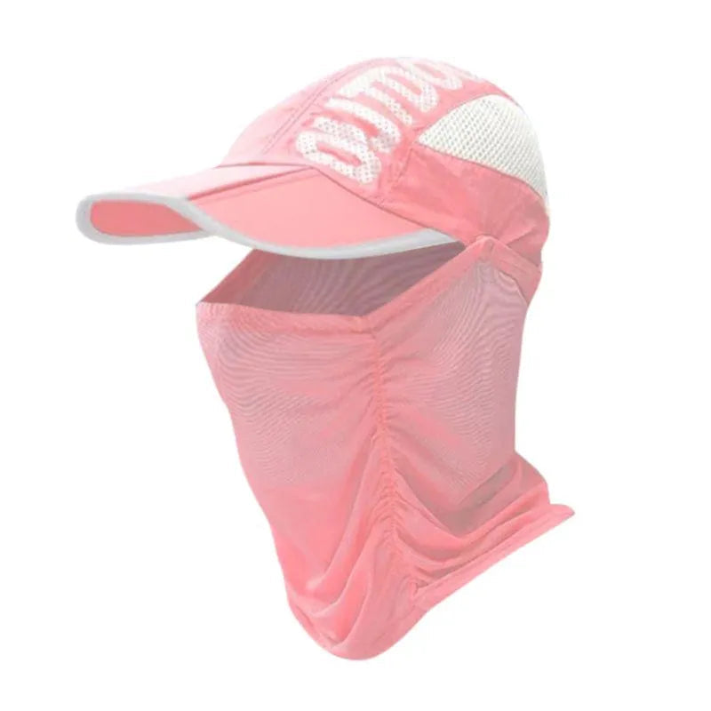 Unisex Sun Protection Cap with Face Mask Cover UPF 50+
