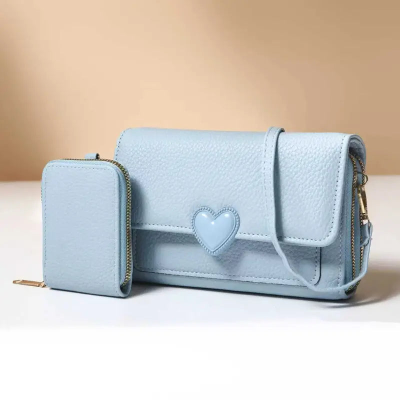 2-IN-1 Double Zipper Long Wallet Bag with Coin Purse