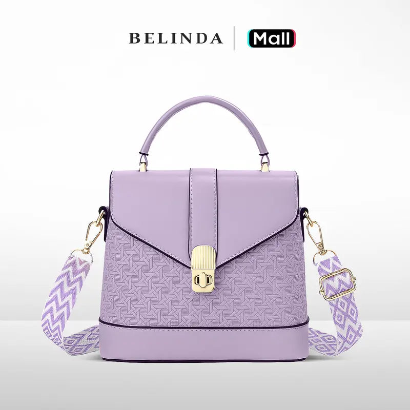 Stylish Embossed Handbag with Wide Strap