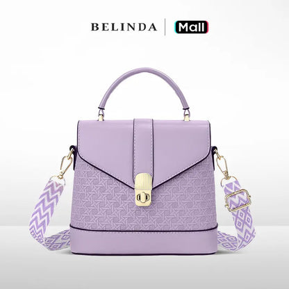 Stylish Embossed Handbag with Wide Strap