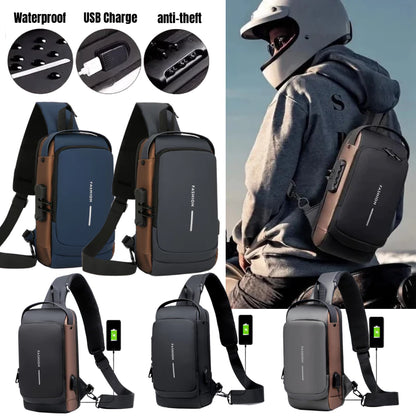 Anti-theft Waterproof Chest Bag with USB Charging Port