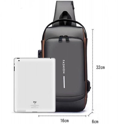 Anti-theft Waterproof Chest Bag with USB Charging Port