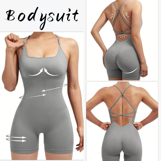 WOMEN'S BACKLESS YOGA JUMPSUIT