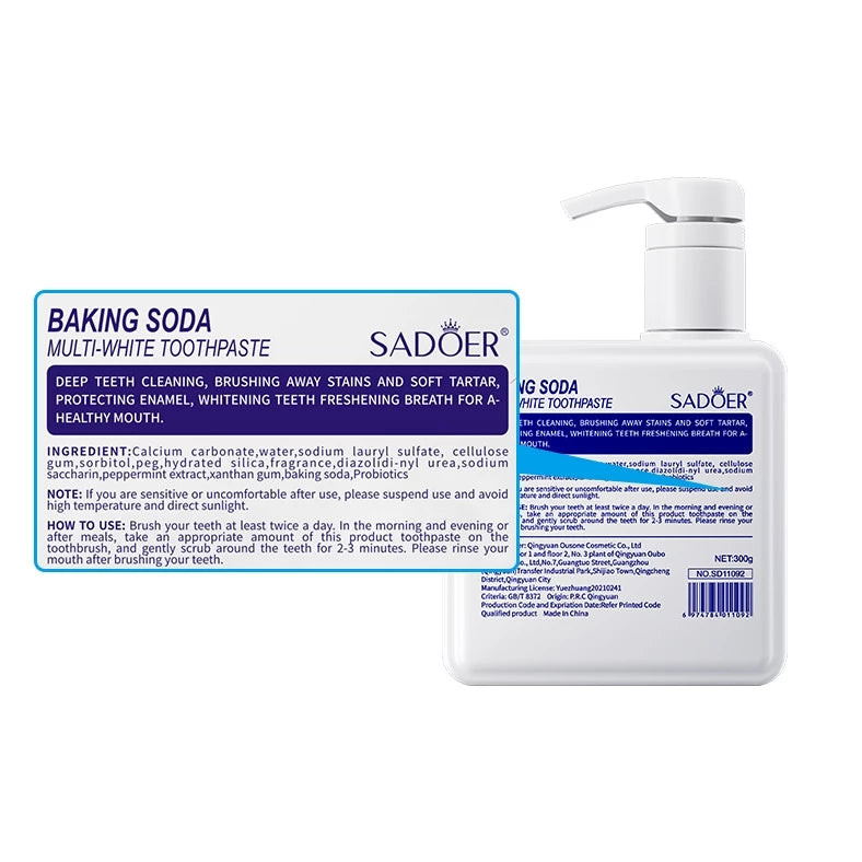 SADOER Probiotic Whitening Baking Soda Toothpaste 300g