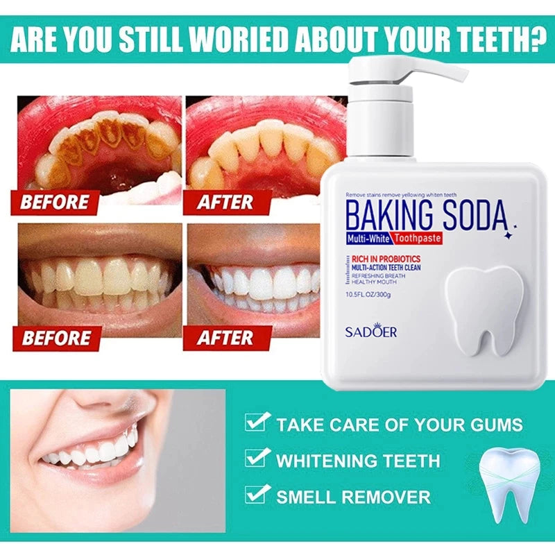 SADOER Probiotic Whitening Baking Soda Toothpaste 300g