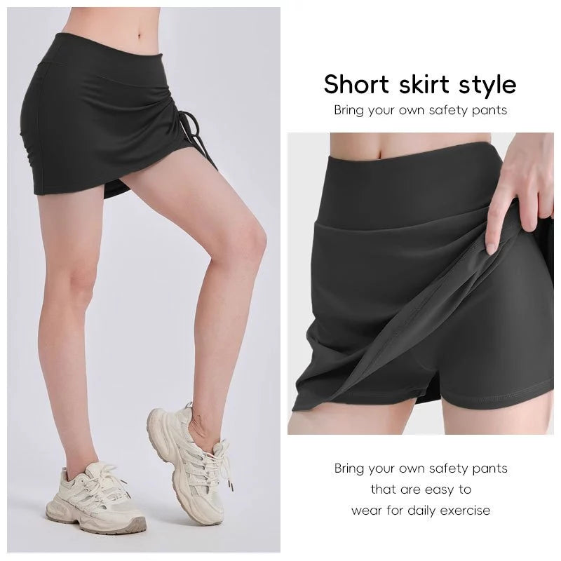 High Waist Elastic Women Side Drawstring Design with Inner Short