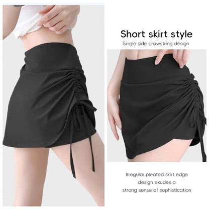 High Waist Elastic Women Side Drawstring Design with Inner Short