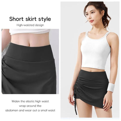 High Waist Elastic Women Side Drawstring Design with Inner Short