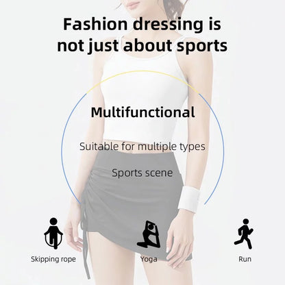 High Waist Elastic Women Side Drawstring Design with Inner Short