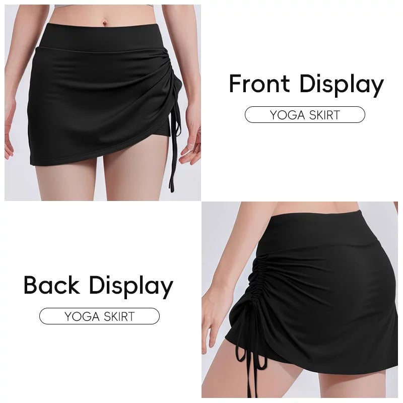 High Waist Elastic Women Side Drawstring Design with Inner Short