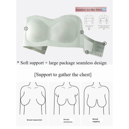 Strapless Padded Seamless Bra with Anti-Slip Design