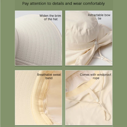 UV Protection Wide-Brim Sun Bucket Hat with Neck Flap