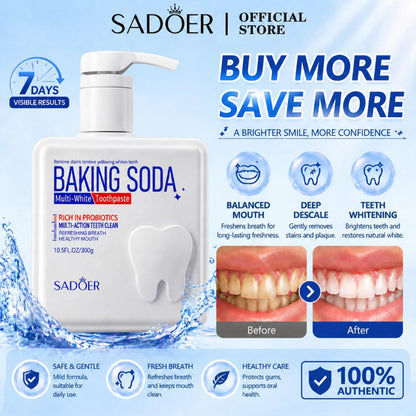 SADOER Probiotic Whitening Baking Soda Toothpaste 300g