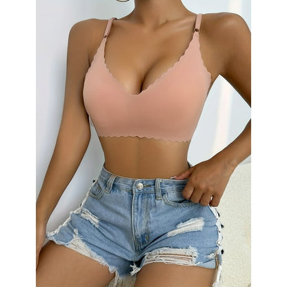 Scallop Trim Wireless Bra