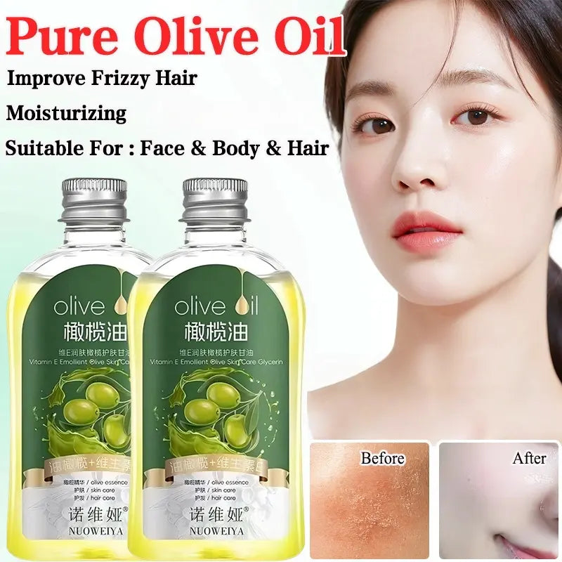 Pure Olive Oil with Vitamin E for Skin, Hair and Face