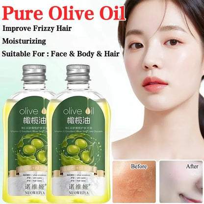 Pure Olive Oil with Vitamin E for Skin, Hair and Face