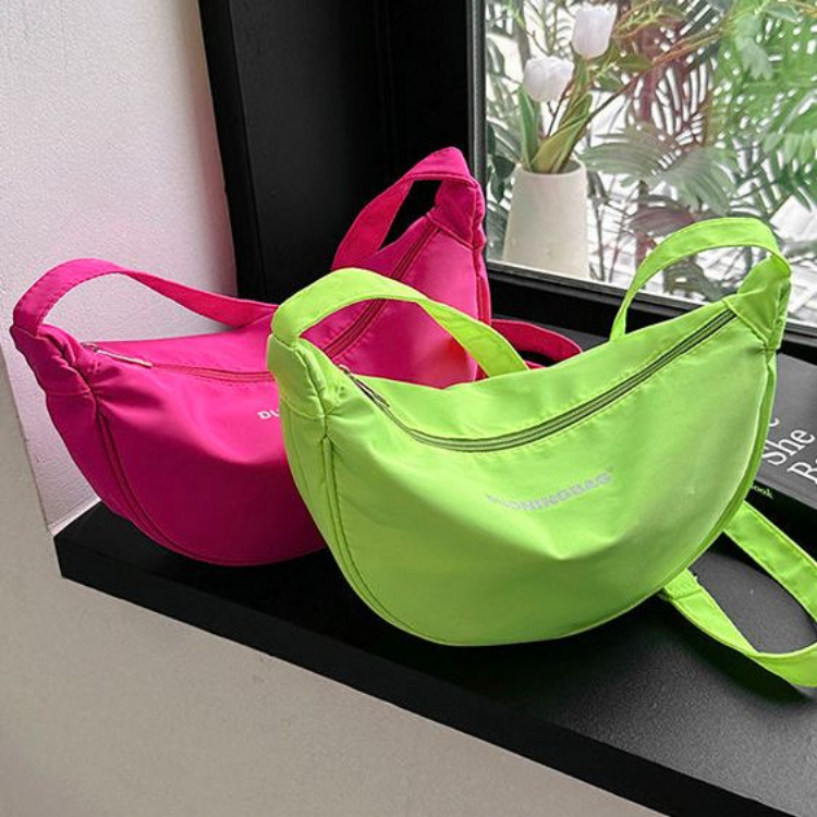 Pop-Color Crescent Shoulder Bag