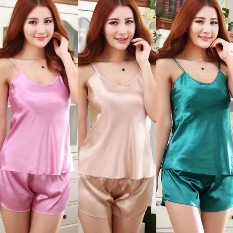 Silk Satin Sleeveless Terno Sleepwear – Sleep in Comfort, Wake Up in Style