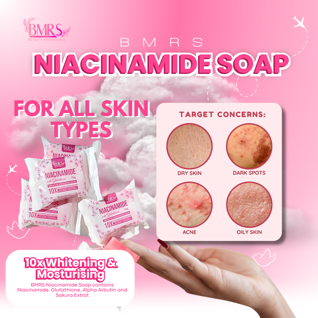 BMRS NIACINAMIDE GLUTA SOAP 10X WHITENING & MOISTURIZING