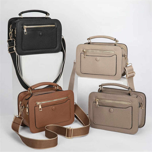 Vintage Feel Multi Compartment Crossbody Bag