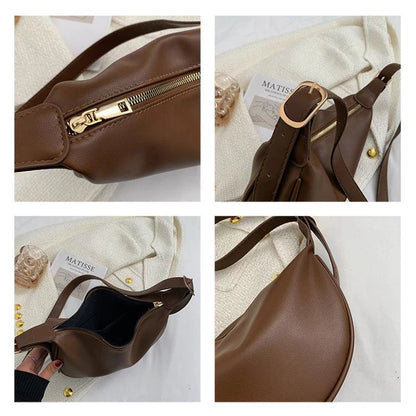 Leather Dumpling Shoulder Crossbody Bag