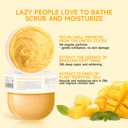 GMEELAN Mango Body Scrub Whitening Bath Wash Smoothing Deep Cleansing 350g