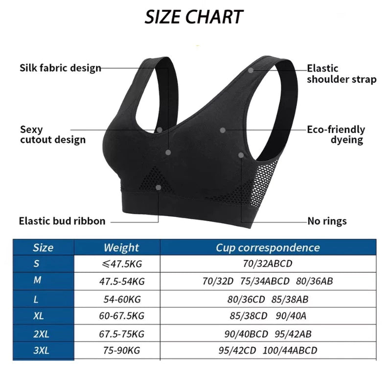 Breathable Seamless Mesh Sports Bra