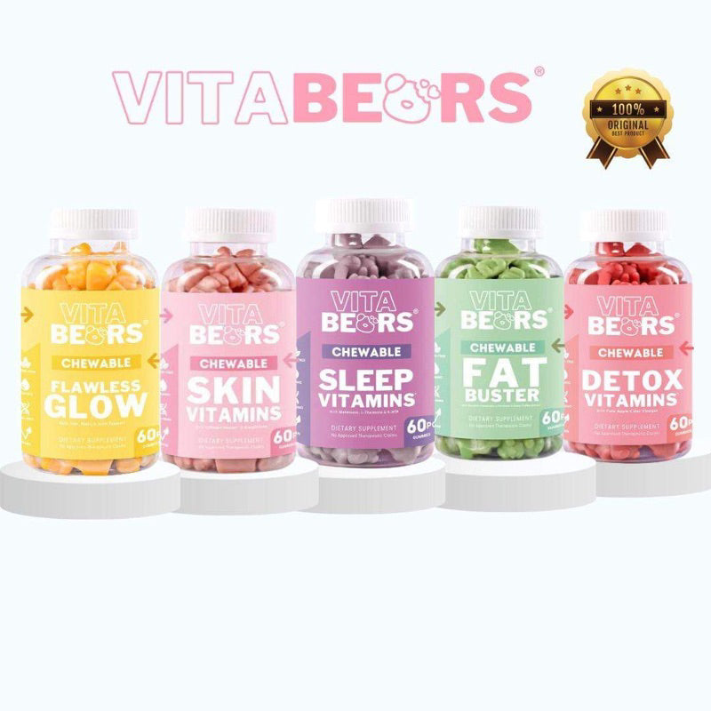 Vitabears Gummies - Sleep Vitamins, Detox Vitamins, Fat Buster, Skin Vitamins and Flawless Glow