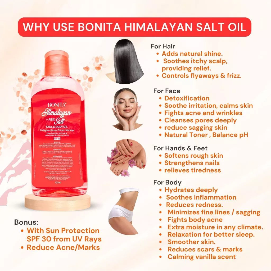 BUY 1 TAKE 1 | BONITA Himalayan Pink Salt Face and Body Oil with SPF 30