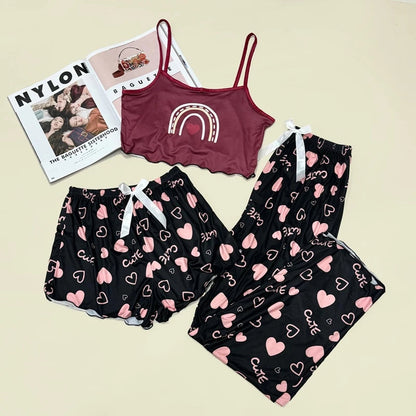 3in1 Cropped Spaghetti Sleepwear