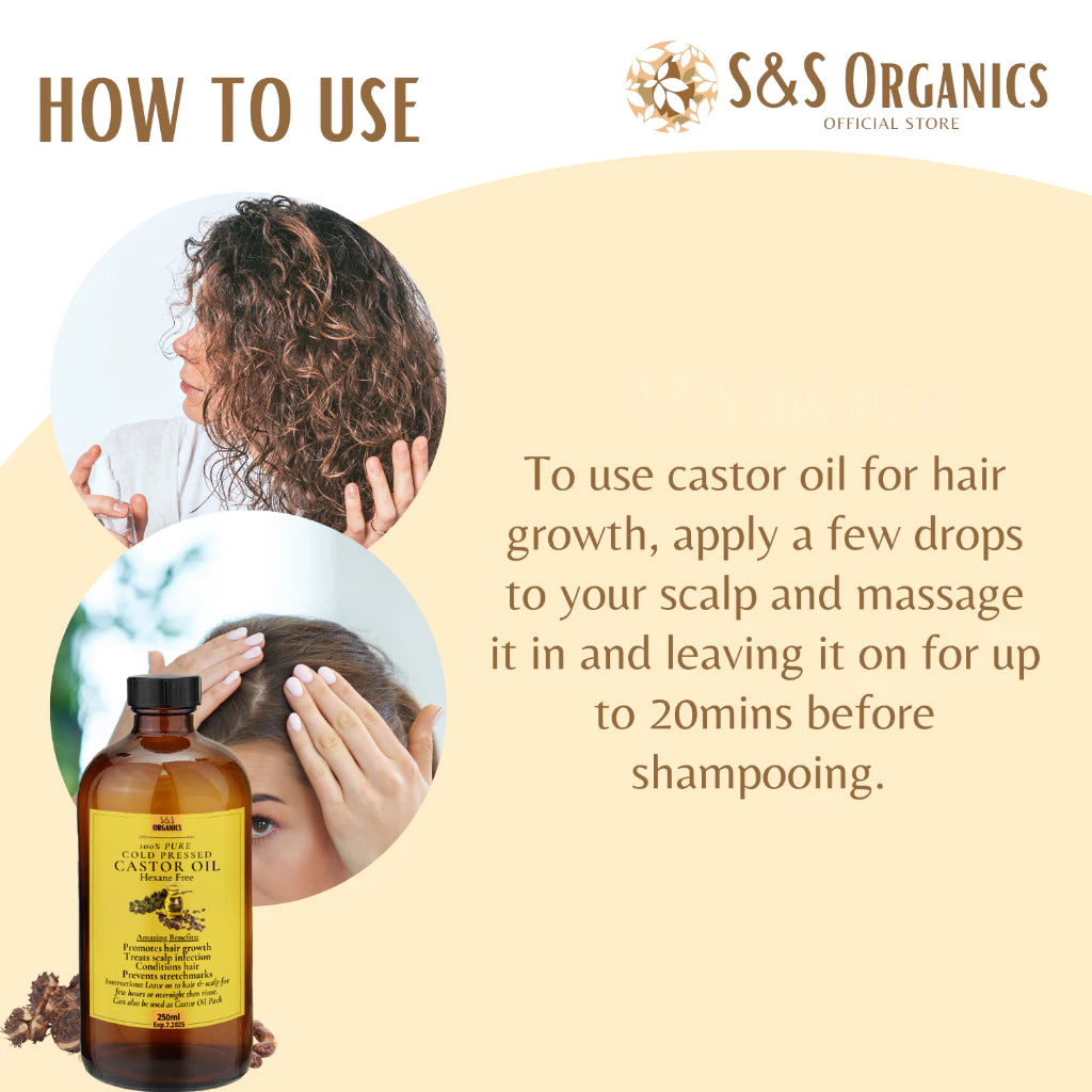 Pure Cold Pressed Castor Oil Organic Hair Grower and Beauty Oil