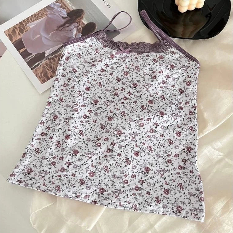 Floral Lace Trim Camisole