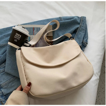 Unisex Japanese Style Minimalist Canvas Messenger Bag