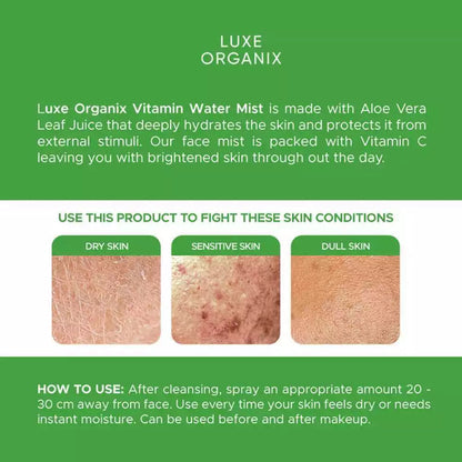 Luxe Organix 98% Aloe Vera Vitamin C Hydrabright Water 150ml