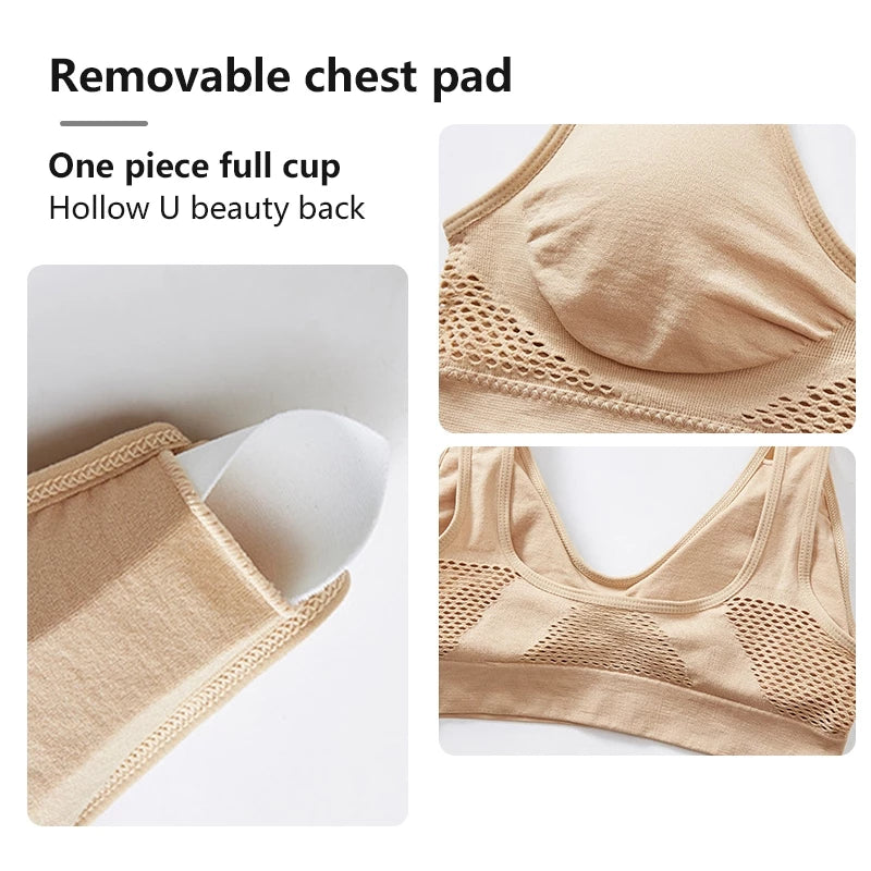 Breathable Seamless Mesh Sports Bra