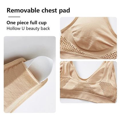 Breathable Seamless Mesh Sports Bra