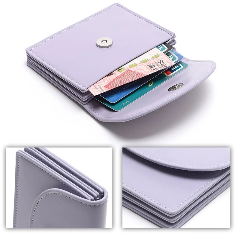 Simple Solid Color Leather Wallet