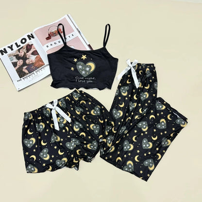 3in1 Cropped Spaghetti Sleepwear
