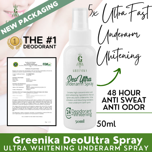 Greenika Deo Ultra Underarm Spray Whitening Skin Armpit Anti Sweat & Odor 50ml