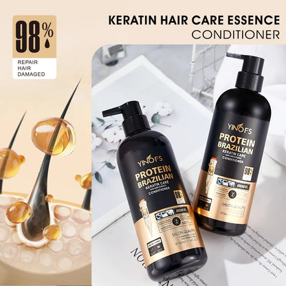 YINOFS PROTEIN BRAZILLIAN KERATIN CARE HAIR SHAMPOO & HAIR CONDITIONER 500ml