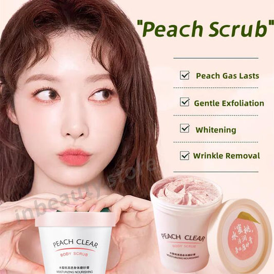 PEACH CLEAR Whitening Exfoliator & Moisturizing Body Scrub Cream 200g