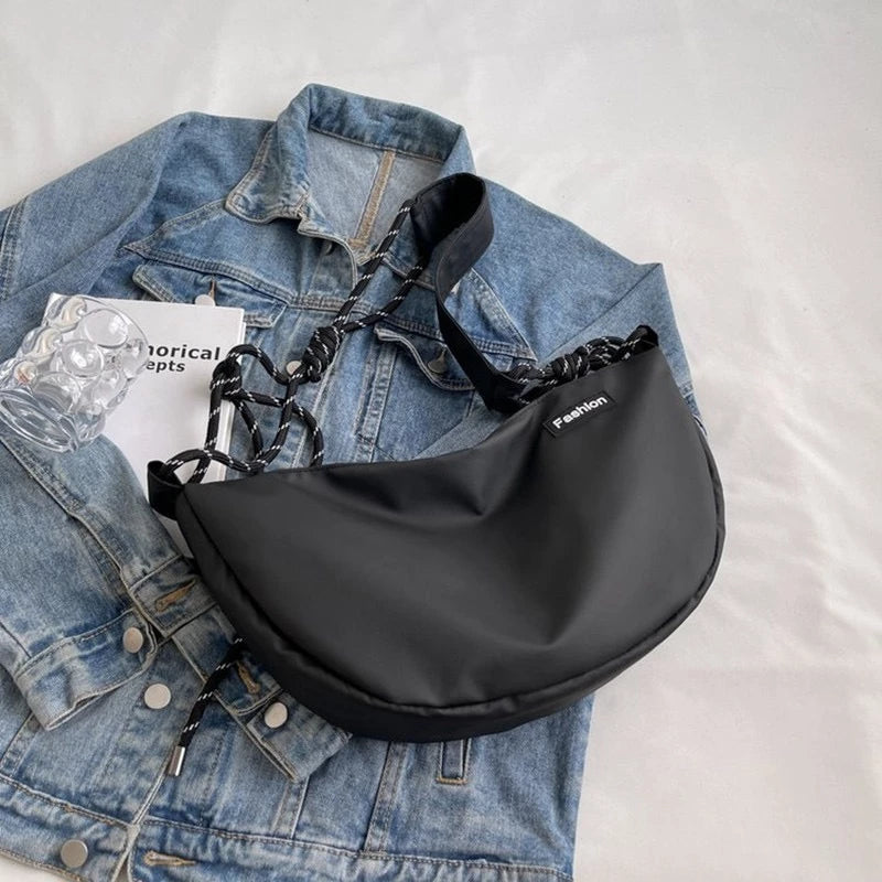 Japanese Drawstring Casual Nylon Sling Bag