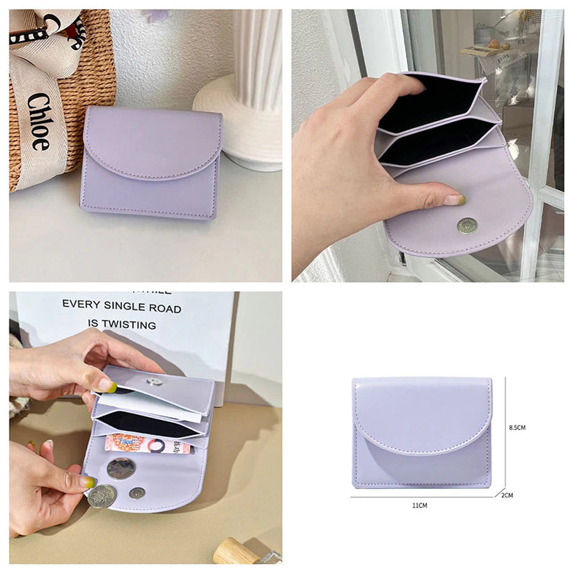 Simple Solid Color Leather Wallet