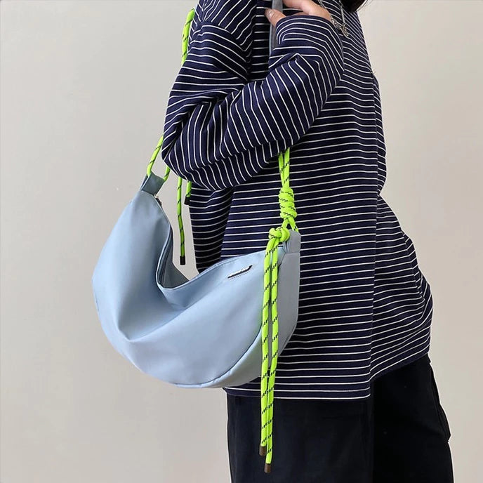 Japanese Drawstring Casual Nylon Sling Bag