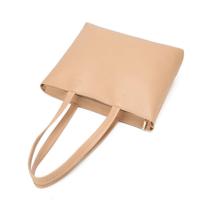 Large Plain Leather Tote Bag