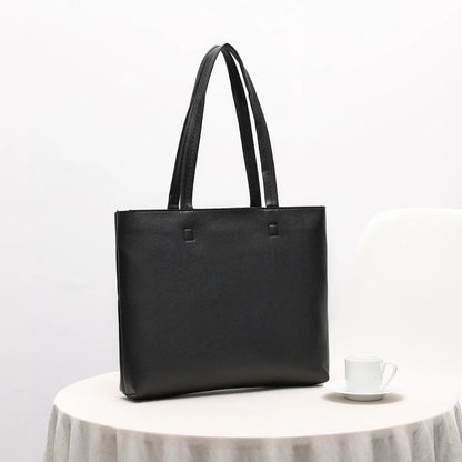 Large Plain Leather Tote Bag
