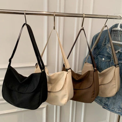 Unisex Japanese Style Minimalist Canvas Messenger Bag